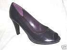 high heel deep purple patent peep toe shoes size 5