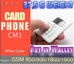 Card size  white  *unlock* OLED mobile cell phone CM1 card tec mini 