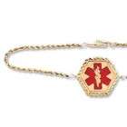   Medical Id Alert Bracelets 14k Gold Rope Chain Medical Id bracelet 7