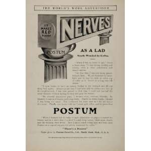  1908 Vintage Print Ad Postum Drink Coffee Substitute 