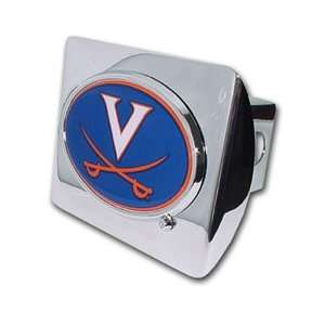  Virginia Cavaliers (with COLOR) Chrome Trailer Hitch Cover Automotive