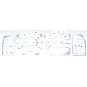   02 Toyota Corolla White and Blue Reverse Glow Gauge w/ RPM Face Gauge