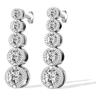 Finely Crafted .5 Carat Diamond Round Solitaire Earrings