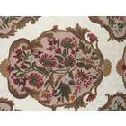MDS Crewel Rug Flower Vase Brown Chain Stitched Wool Rug (4X6FT)