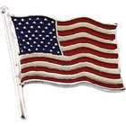   Adviser rings 14K White 14.50X14.00 MM PLAIN American Flag Lapel Pin
