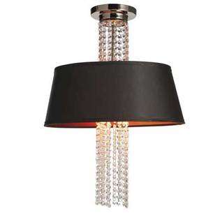 CBK CBK 238844 Hanging Clear Crystal Pendant Lamp With Red Lined Black 
