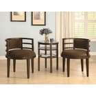   Mark 3 pc Lucca dark brown finish wood accent chair and side table set