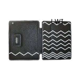   for Target Leather Apple IPAD 2 Case Black White ZigZag Embroidery