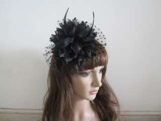   Feather Hair Fascinators Clips Brooch Women Lady Floss Hat  