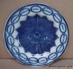 Antique English Flow Blue Plate 15 US States WM Cushman  
