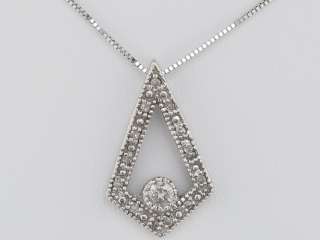 Pretty Solid White Gold Diamond Emblem Necklace Ladies Pendant  