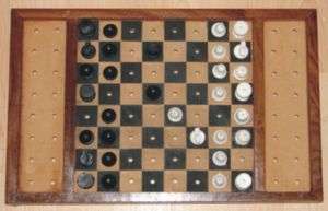 Wooden Braille Chess Set for the Blind   Tactile Game  