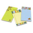   Assorted Printed Note Pads, 4 x 8, Lined, 75 Sheets/Pad, 3 Pads/Pack