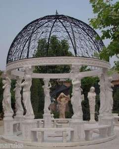 WORLD CLASS FIGURAL CARVED SOLID MARBLE GAZEBO GZ12  