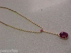 Beautiful large Ruby & Diamond Necklace 14k Gold Make Offer  