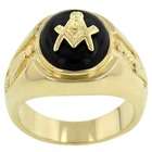 Goodin Emblem Onyx Masonic Ring   Size 12