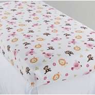 Bedding by NoJo Newborn Girls Raspberry Jungle Fitted Crib Sheet 