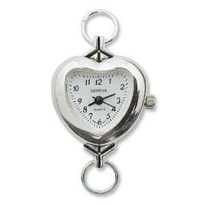  Silver Color Heart Shaped Beadable Watch Face 84021 Arts 