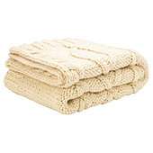 home Cable knit throw cream 130x150