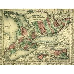  Johnson Map of Upper Canada (1869)