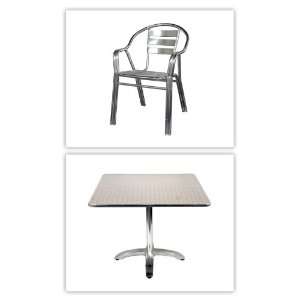  Set of 20 All Aluminum Patio Chairs & 8 Stainless Steel Tables 
