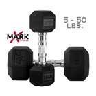 Xmark Fitness XMark Rubber Hex Gym Dumbbell Set 5 lb.   50 lb.   Light 