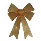   15 Lighted Glittery Gold Christmas Bow Decoration   20 Gold Lights
