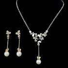   Crystalmood LUX Butterfly Swarovski Pearl Bridal Necklace Earrings Set