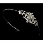   Glance Fashions White Silver Accented Ivory Ribbon Bridal Headpiece