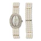   Croton Ladies Frshwtr Cult Pearl 24x35mm Watch/7.5In Bracelet Set