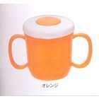 Inomata My 2 Handle Mug Cup with Flip top Cover (Orange)