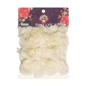 Ruby Rock It Avalon Raw Edge Fabric Floral Trim 1 Yard Cream; 2 Items 