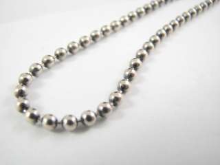 3mm Ball Chain 24 Sterling Silver Necklace 925 Italian  