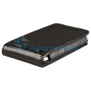   Black Leather Flip Case for Apple iPod Touch 4th Gen 4G 32GB  