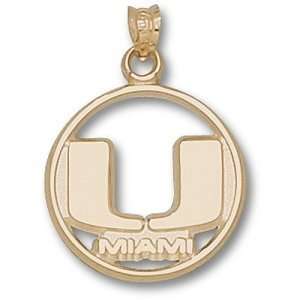 University of Miami U In Pierced Circle Pendant (14kt)  