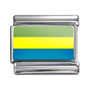  Italian Charms Original Gabon Flag Bracelet Link 