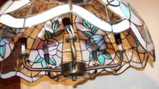 Vintage Rose 5 Light Stained Tiffany Style Lamp Shade  