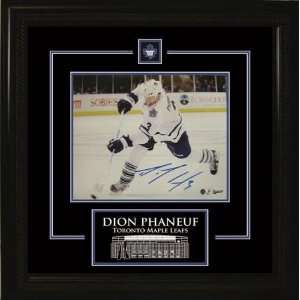  Dion Phaneuf Signed 8 x 10 Etched Mat Maple Leafs White 