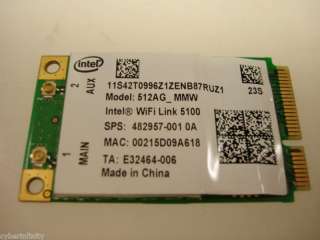 Intel 512AG_ MMW Link 5100 WLAN Wireless WiFi Mini PCI  