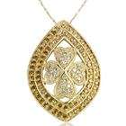 Joolwe 10k Yellow Gold Brown and Whisky Diamond Marquise Pendant