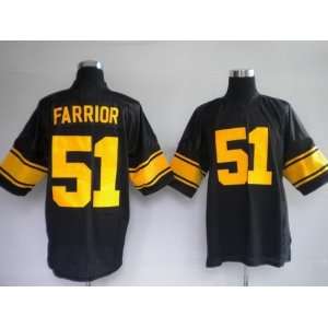 pittsburgh steelers #51 farrior black with yellow number jersey 