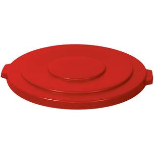   Partners RUB121L 32 Gallon Brute Container Flat Lid  Red 
