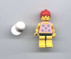 Used LEGO Paradisa Girl Minifig Pink & Blue Flower Top 6410 6402 6414 