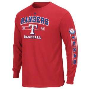 Texas Rangers Red Youth Past Time Original Long Sleeve T 