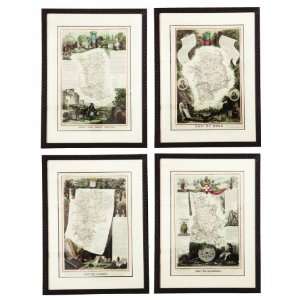  TwoS Company Old Map Wall Art, Set of 4