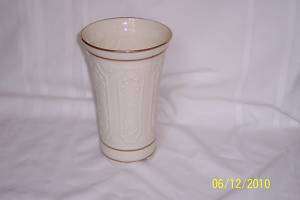LENOX LARGE PANELED FOOTED VASE WITH GOLD TRIM   MINT  