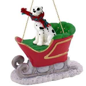 GREAT DANE Dog Harlequin Uncropped on a SLEIGH Ride Christmas Ornament 