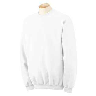 Gildan Mens Fitted Crewneck Sweatshirt, WHITE, Small 
