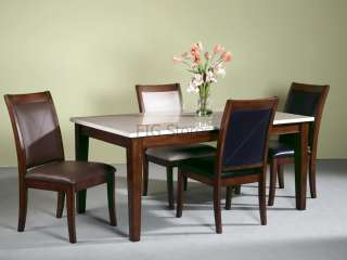 CHINTALY WILMA SOLID WOOD 5 PC DINING SET MARBLE TOP  