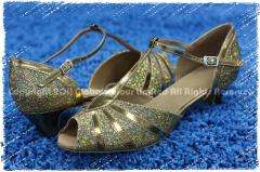 GC Bronze Gold Patent & Glitter Latin Ballroom Salsa Dance Shoes All 